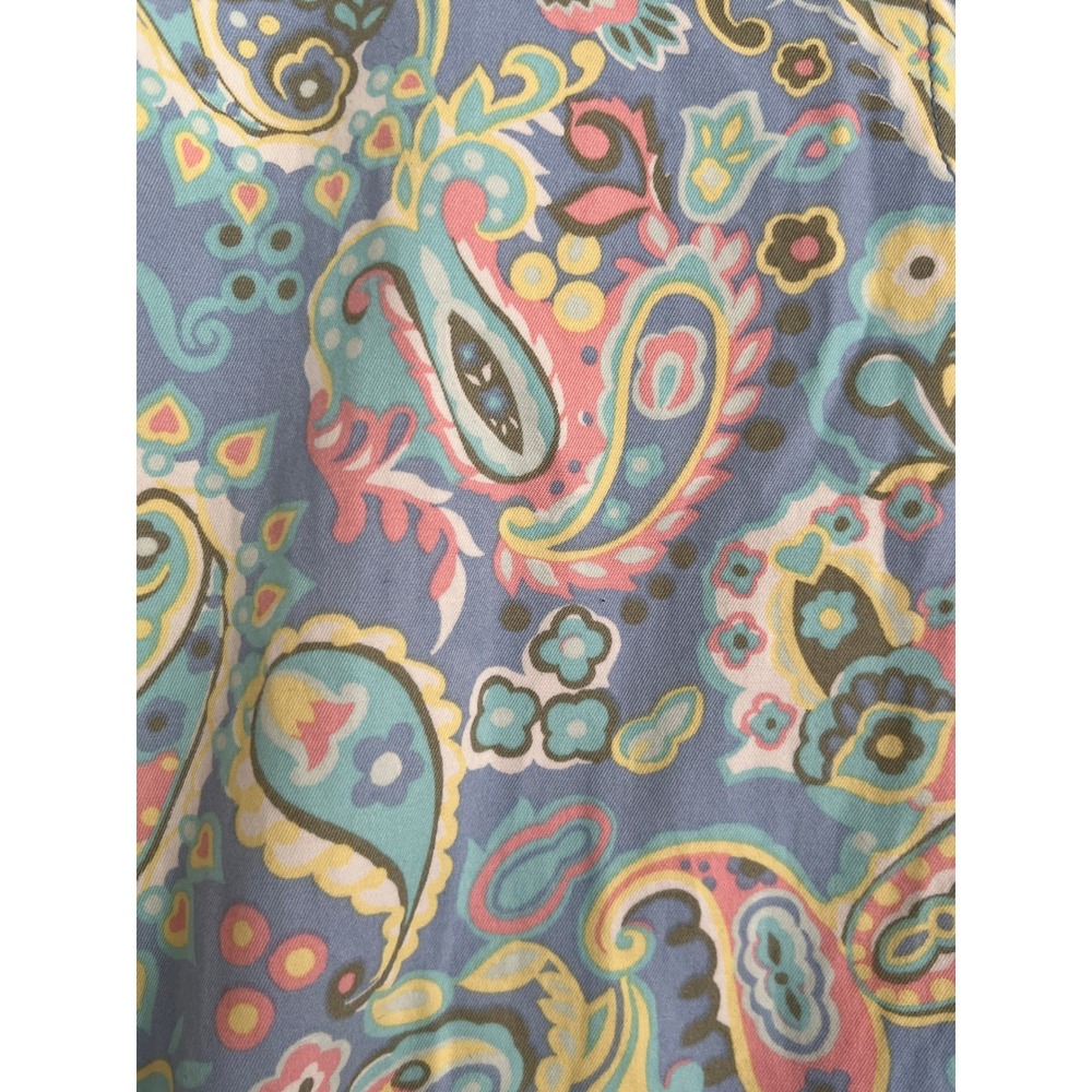 Talbots NWOT Perfect Crop Pant Womens Blue Pink Floral Cotton 18W Boho Coastal - Picture 6 of 10